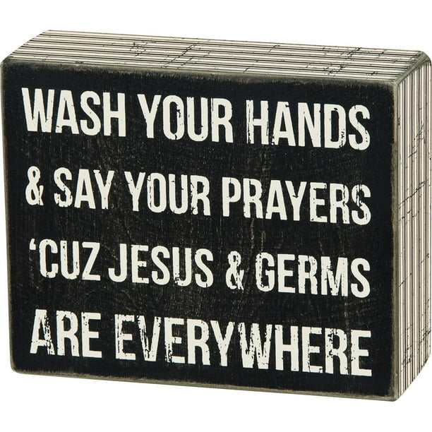 Jesus And Germs Home Decor Retro metal Aluminium Sign Toilet
